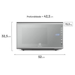 Micro Ondas Electrolux Prata com Painel Integrado 31l Mi41s - 6