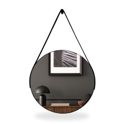 Espelho Adnet Redondo 50cm com Alça e Suporte para Sala Hall Lavabo Banheiro Quarto - 6
