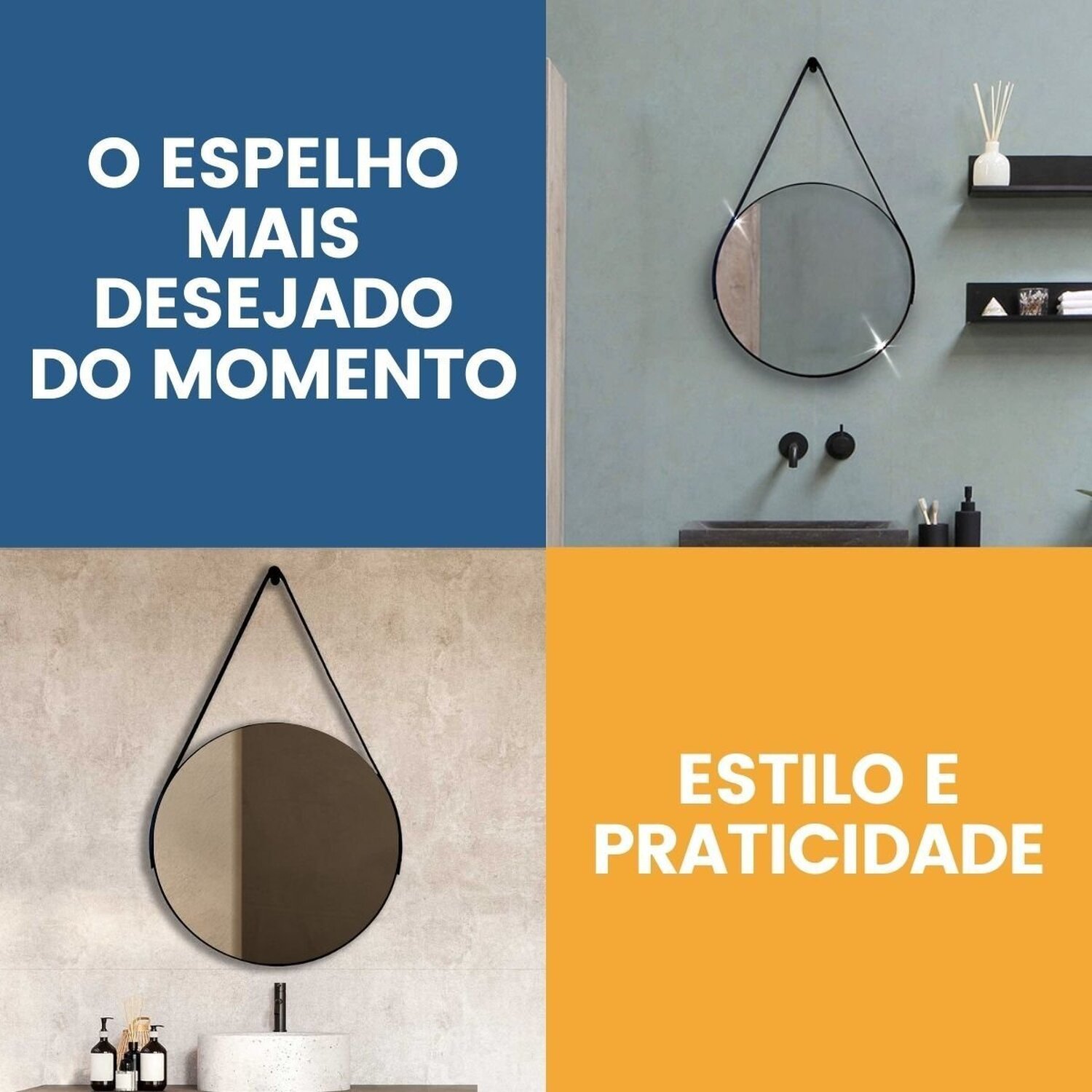Espelho Adnet Redondo 30cm Kit com 2 Unidades - 4