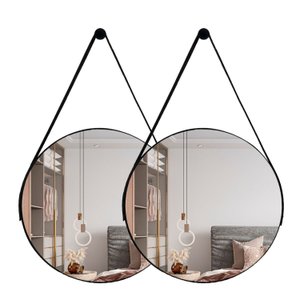 Espelho Redondo Adnet com Alça 60cm Kit com 2 Unidades