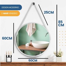 Espelho Redondo Adnet com Alça 60cm Kit com 2 Unidades - 8