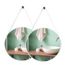 Ver imagem 2 de Espelho Redondo Adnet com Alça 60cm Kit com 2 Unidades para Sala Hall Quarto