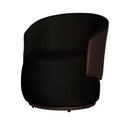 Ver imagem 2 de Poltrona Orgânica Veludo Preto Com Composê Marrom - Vallisa Decor