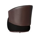 Ver imagem 3 de Poltrona Orgânica Veludo Preto Com Composê Marrom - Vallisa Decor