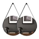 Ver imagem 2 de Espelho Redondo Adnet com Alça 60cm Kit com 2 Unidades para Sala Hall Quarto