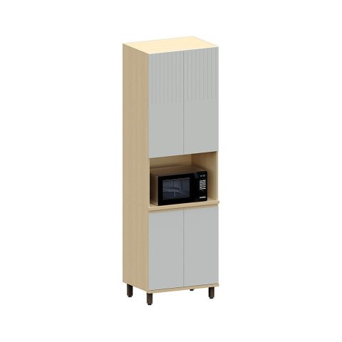 Paneleiro 100% MDF 4 Portas com Espaço para Micro-ondas 70cm Aura Luciane Móveis