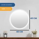 Ver imagem 5 de Espelho Redondo Decorativo com Led Branco 40cm para Quarto Sala Banheiro