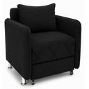 Ver imagem 2 de Sofá Cama Solteiro 1 Lugar 175cm Daiana Suede Preto Império Decor