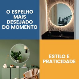 Espelho Redondo Decorativo com Led Branco 60cm para Banheiro Quarto Sala - 5
