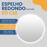Espelho Decorativo Redondo com Led 60cm Parte Traseira de Parede para Banheiro Quarto Sala - 5