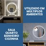 Espelho Decorativo Redondo com Led 60cm Parte Traseira de Parede para Banheiro Quarto Sala - 6