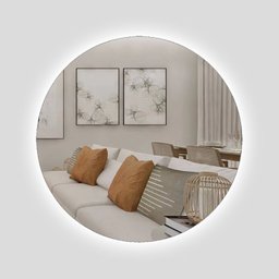 Espelho Redondo Decorativo com Led Branco 60cm para Banheiro Quarto Sala - 2