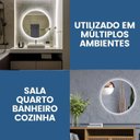 Ver imagem 6 de Espelho Redondo Decorativo com Led Branco 50cm para Sala Banheiro Quarto