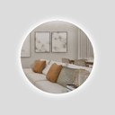 Ver imagem 3 de Espelho Redondo Decorativo com Led Branco 50cm para Sala Banheiro Quarto