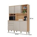 Ver imagem 4 de Cozinha Compacta Austin 5 Portas 2 Gavetas 100% Mdf Jequitiba/gris Fosco - Linea Brasil
