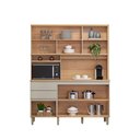 Ver imagem 3 de Cozinha Compacta Austin 5 Portas 2 Gavetas 100% Mdf Jequitiba/gris Fosco - Linea Brasil