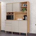Ver imagem 1 de Cozinha Compacta Austin 5 Portas 2 Gavetas 100% Mdf Jequitiba/gris Fosco - Linea Brasil