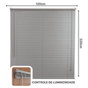 Ver imagem 4 de Persiana Horizontal Pvc 25mm Block Luxo 120larg X 220alt Cinza - Quarto/sala/ Escritório/cozinha/lav