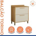 Ver imagem 3 de Cozinha Completa Modulada Torino com 2 Aéreos, 2 Balcões e 1 Paneleiro Bege/Cinamomo/Off White