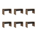 Ver imagem 2 de Conjunto com 6 Escrivaninhas Operacionais em Tamburato Mesa Escritório 1250 100% MDF 125,3cm Nogal e Preto Artany
