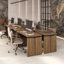 Ver imagem 1 de Kit com 6 Escrivaninhas Operacionais em Tamburato Mesa Escritório 1250