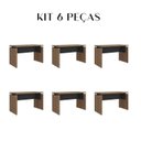 Ver imagem 3 de Kit com 6 Escrivaninhas Operacionais em Tamburato Mesa Escritório 1250