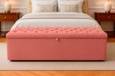 Ver imagem 6 de Kit Cabeceira com Baú Mirage Capitonê 195 cm Suede Rose - Biselo'S Decor