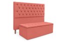 Ver imagem 1 de Kit Cabeceira com Baú Mirage Capitonê 195 cm Suede Rose - Biselo'S Decor