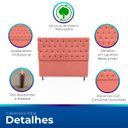 Ver imagem 3 de Kit Cabeceira com Baú Mirage Capitonê 195 cm Suede Rose - Biselo'S Decor