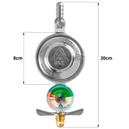 Regulador Registro de Gás de Cozinha Doméstico com Monômetro Vazão 1kg/h | Aliança - 2