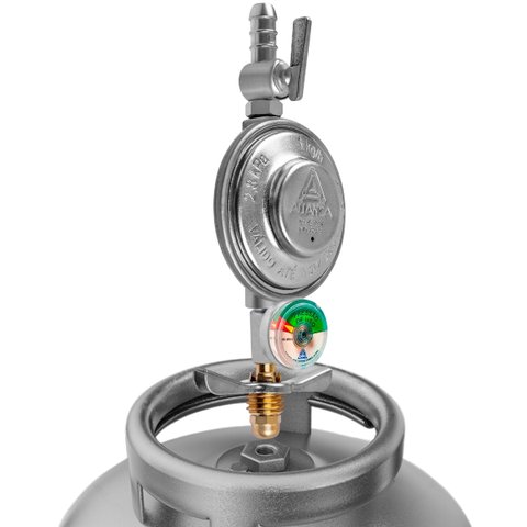 Regulador Registro de Gás de Cozinha Doméstico com Monômetro Vazão 1kg/h | Aliança
