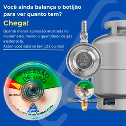 Regulador Registro de Gás de Cozinha Doméstico com Monômetro Vazão 1kg/h | Aliança - 3