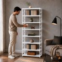Ver imagem 3 de Estante Multiuso Organizador Livreiro Estilo Industrial 180x80 Branco Total