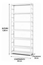 Ver imagem 4 de Estante Multiuso Organizador Livreiro Estilo Industrial 180x80 Branco Total