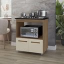 Ver imagem 1 de Balcão para Cooktop Elisa 2 Portas MDP 75cm Savana Off White Moblis