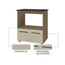 Ver imagem 4 de Balcão para Cooktop Elisa 2 Portas MDP 75cm Savana Off White Moblis