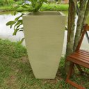 Ver imagem 3 de Kit 2 Vaso Planta + Prato 90x45 Moderno Trapézio Polietileno BGPLASTICOS MARROM CAFE 003