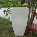 Ver mais imagens de Kit 2 Vaso Planta + Prato 90x45 Moderno Trapézio Polietileno BGPLASTICOS MARROM CAFE 003