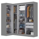 Ver imagem 7 de Guarda-Roupa Modulação de Canto com Puxadores MDF Paris Cinza/Onix