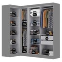 Ver imagem 5 de Guarda-Roupa Modulação de Canto com Puxadores MDF Paris Cinza/Onix