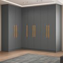 Ver imagem 1 de Guarda-Roupa Modulação de Canto com Puxadores MDF Paris Cinza/Onix