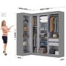 Guarda-roupa Modulação de Canto com Puxadores Mdf Paris - 4