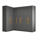 Ver imagem 2 de Guarda-Roupa Modulação de Canto com Puxadores MDF Paris Cinza/Onix