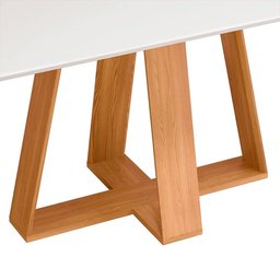 Mesa de Jantar Retangular 160cm Kiara D04 Carvalho Nobre/Off White - Mpozenato - 2