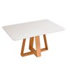 Mesa de Jantar Retangular 160cm Kiara D04 Carvalho Nobre/Off White - Mpozenato - 1