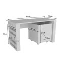 Ver imagem 4 de Rack com Baú Porta Carrinhos e Livreiro Caleb + Cadeira Eiffel Azul 100% Mdf Woodcore