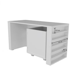 Rack com Baú Porta Carrinhos e Livreiro Caleb + Cadeira Eiffel Azul 100% Mdf Woodcore - 5