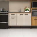 Ver imagem 1 de Balcão para Cozinha 3 Portas e 1 Gaveta 120 cm Marrom/Bege