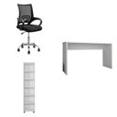 Ver imagem 2 de Kit 3 Peças com Cadeira para Escritório, Estante Livreiro e Escrivaninha Gávea Espresso Móveis