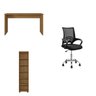 Kit 3 Peças com Cadeira para Escritório, Estante Livreiro e Escrivaninha Gávea Espresso Móveis - 2